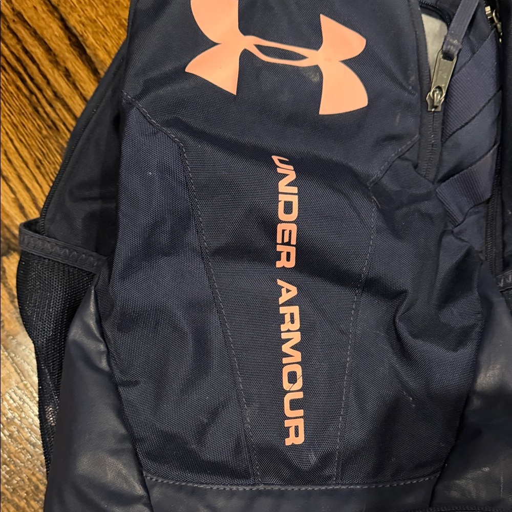 Under Armour Navy Backpack with Pink Accents - Picture 3 of 6